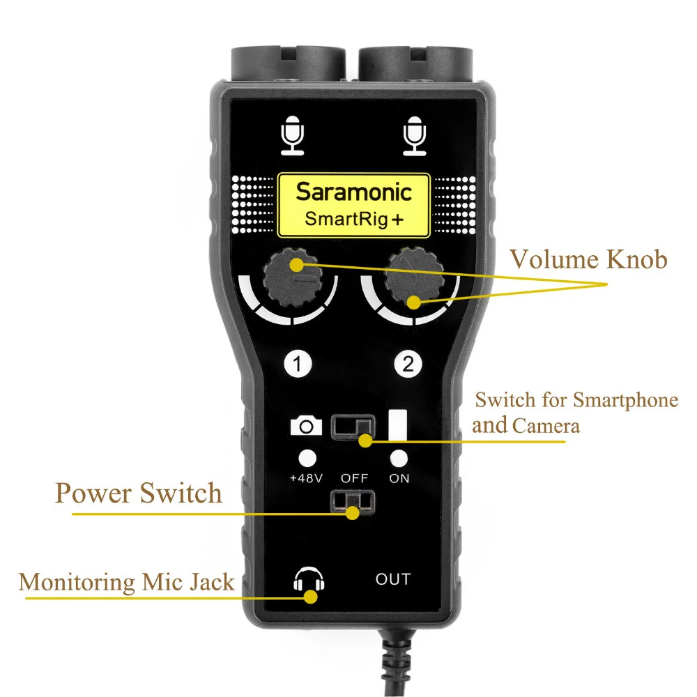 Saramonic SmartRig + XLR мм/3 5 мм микрофон аудио микшер предусилителя и гитары Интерфейс для
