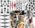 Y-XLWAN, хит продаж, пятиконечная звезда, следы ног, женские долговечные татуировки, мужские наклейки, водонепроницаемые наклейки для тату, наклейки на стену