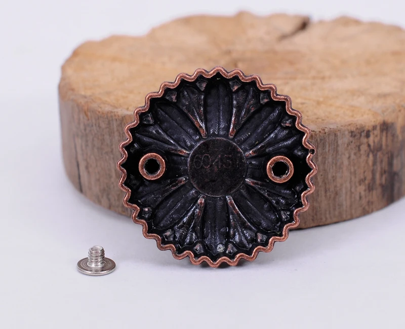10X Blue Turquoise Antique Copper Rose Flower LeatherCraft Conchos Screw Back | Украшения и аксессуары