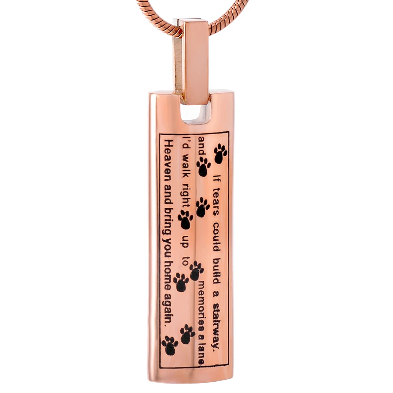 

IJD9137 Cheap Cremation Jewelry If Tears Could Build a Stairway Pet Urn Pendant Dog Funeral Ashes Keepsake Casket