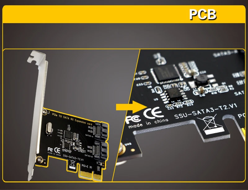 Платы расширения H1111Z PCI-E SATA 1X 4X 8X 16X PCI-E PCI Express to SATA 3,0 с 2 портами SATA III 6 Гбит/с