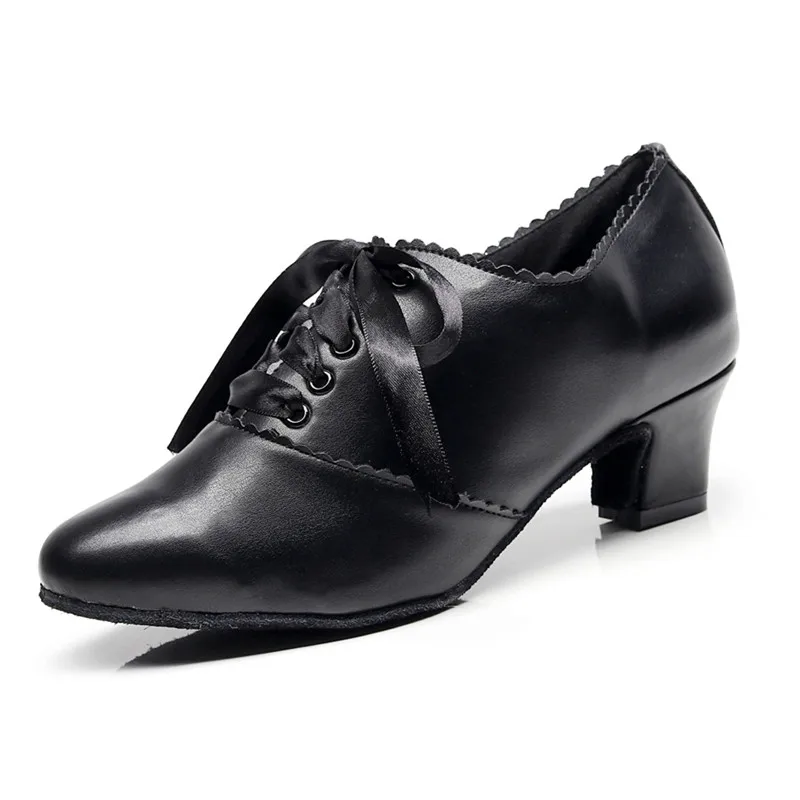 Black Women Latin Ballroom Dance Shoes 5cm Cuban Heel Cow Suede OutsoleWoman Shoe | Спорт и развлечения
