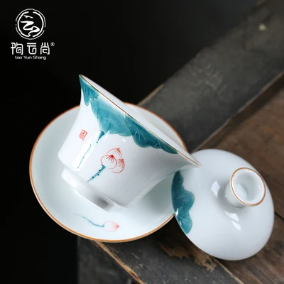 Ручная роспись керамический чай Tureen Kung Fu Puɾr черный Oolong чайная посуда большая