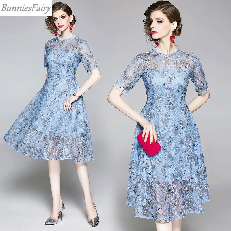 BunniesFairy 2019 летнее новое женское элегантное шикарное цветочное вязаное небесно