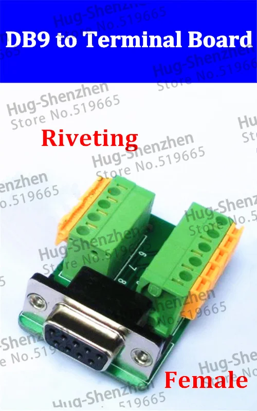 

30pcs DB9 ADAPTER 9 Pin Port FEMALE Breakout to Terminal Board with riveting type, High Quality
