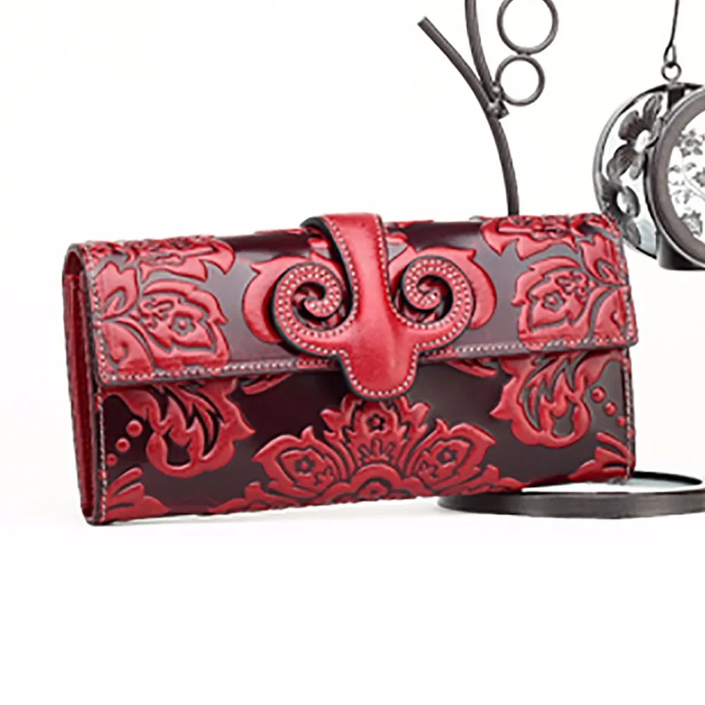 Модный женский кошелек из натуральной кожи с длинным тиснением|female purse|brand designer