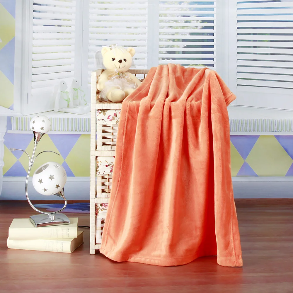 

Coral Fleece Solid Blanket Air Conditioner Nap Throw bed throw bed sheet