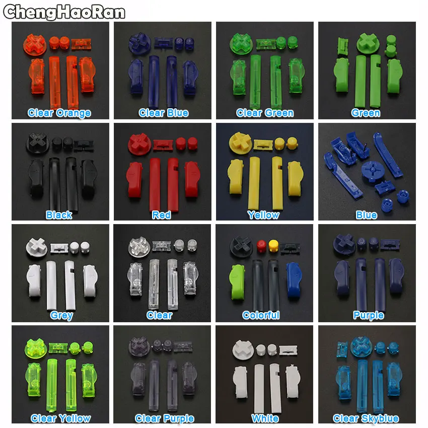 ChengHaoRan 10 комплектов красочных кнопок A B L R для Gameboy Advance Buttons Frame GBA D Pads кнопки