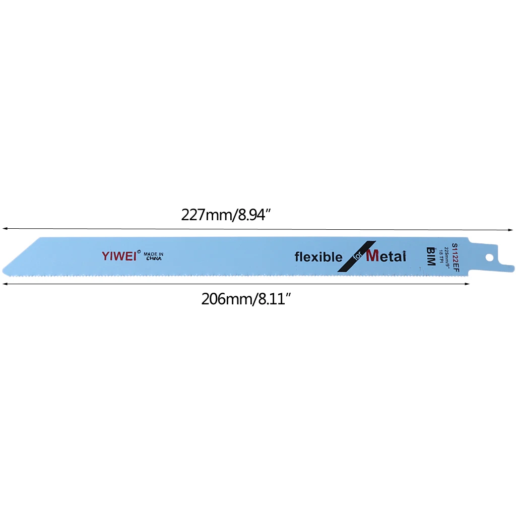 

5 Pcs 227mm 9" BIM S1122EF Reciprocating Saw Blade For Cutting Wood And Metal
