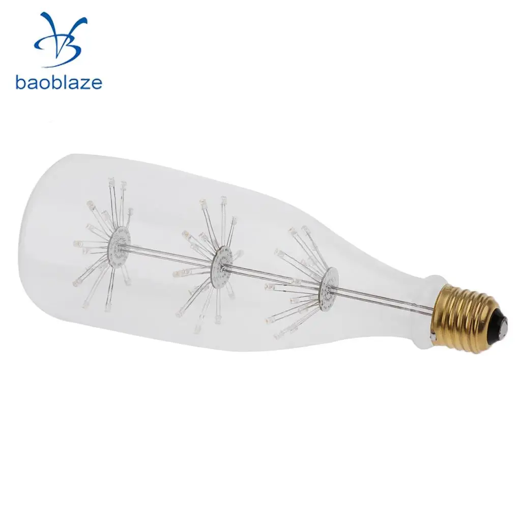 Винтажная лампа из вольфрамового волокна Янтарное прозрачное стекло 3 Вт 220 В