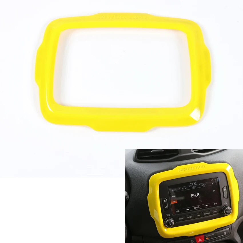 

Fit for Jeep Renegade 2015 2016 Car Dashboard Console GPS Navigation Frame Cover Trim Auto Car Styling Mouldings