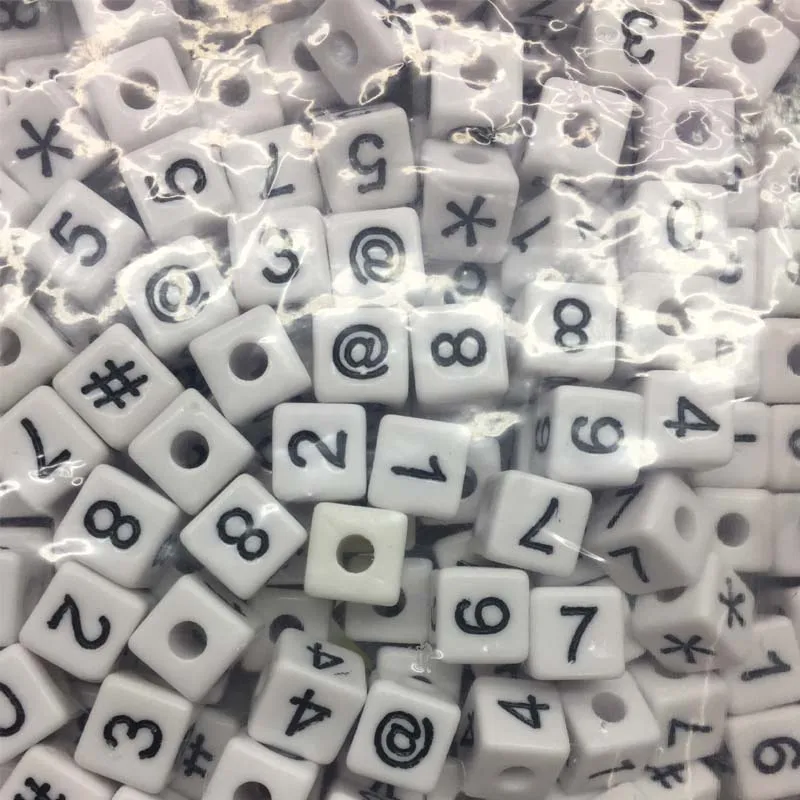 Plastic Number White 400PC Size Of 1 cm Beads Acrylic Big Children Education Handmade DIY Bracelet Bead Jewelry Make Gift | Украшения и