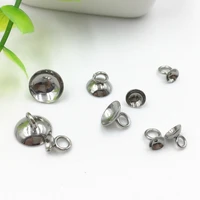 regelin 50pcslot stainless steel end caps screw threaded end clasps crimp bead for bead pearl diy making jewelry accessories
