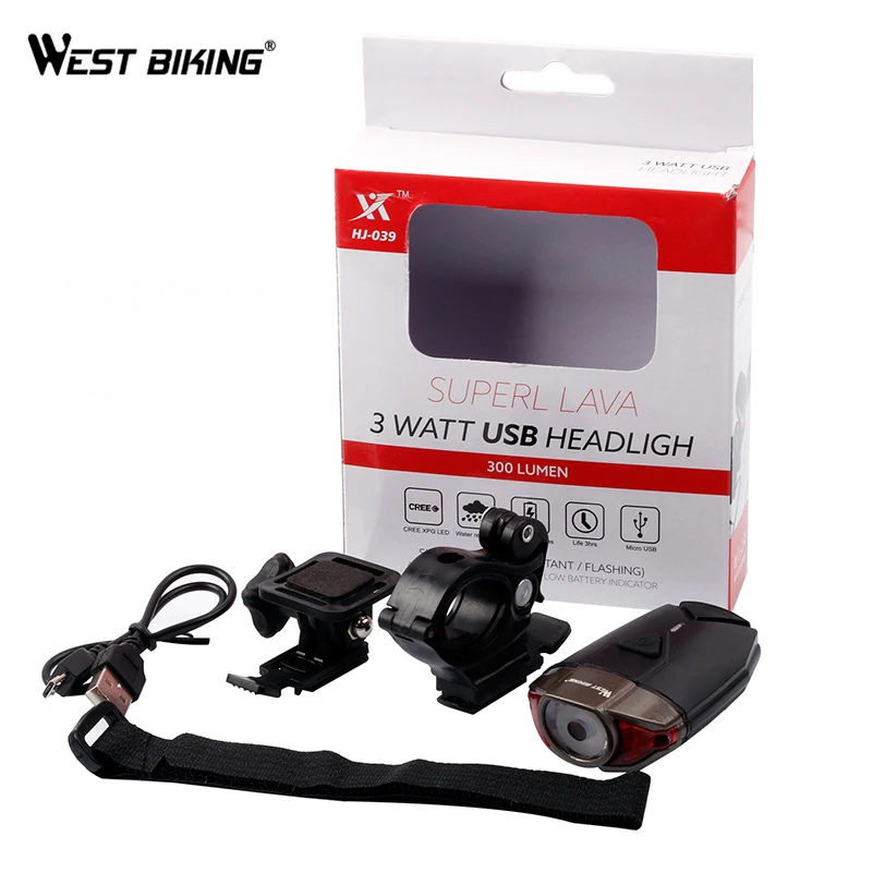West biking велосипедный шлем свет USB фара безопасность дорога MTB передний велосипедный легкий шлем фонарь Аксессуары для велосипеда велосипед свет
