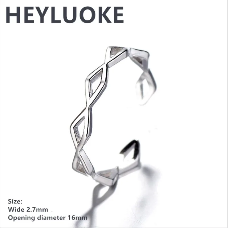 HEYLUOKE 100% призматические геометрические полые Открытые Кольца для женщин