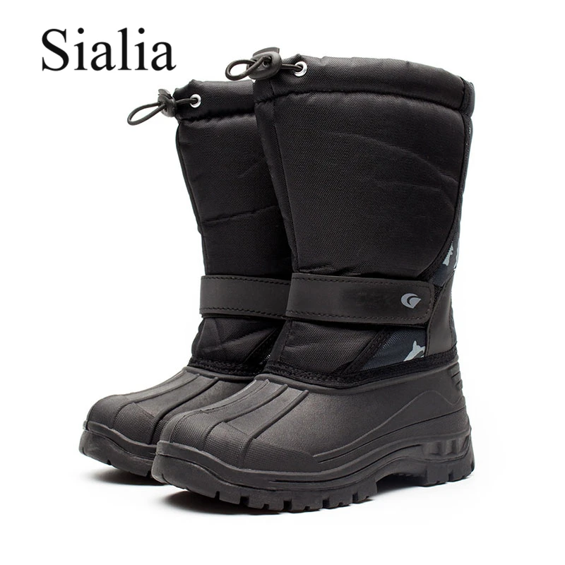 Зимние детские сапоги для мальчиков и девочек Sialia теплые плюшевые до середины