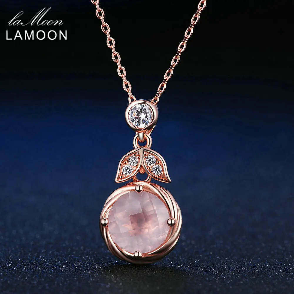 Ламон классический цветок 100% Натуральная розовая роза Кварц 925 стерлингового