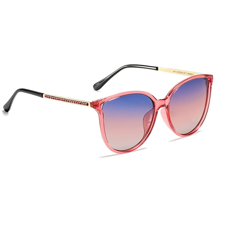 Pink Cat Eye поляризованных солнцезащитных очков Для женщин негабаритных солнцезащитные очки женские градиентные Оттенки Óculo - Цвет линз: Pink