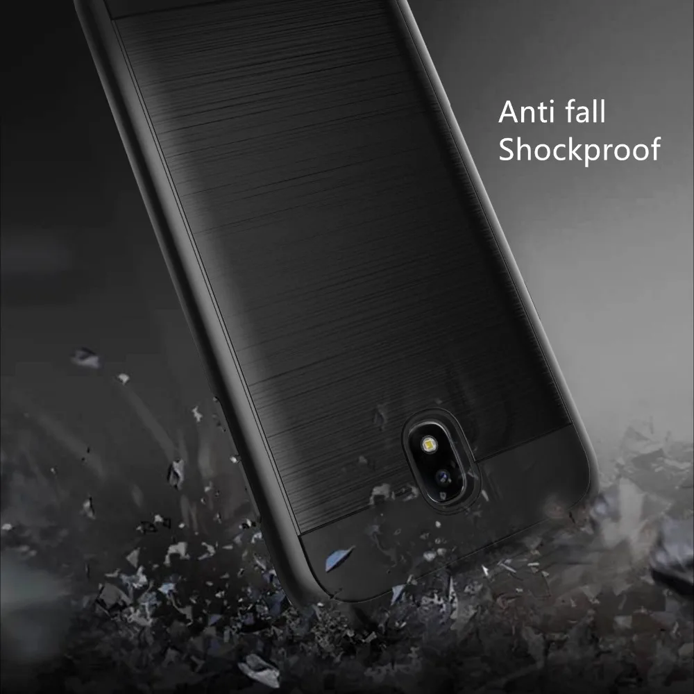 TPU+PC High Quality Carbon Fiber Phone Case For Samsung Galaxy J7 2017 Europe shockproof full Cover Hard Plastic Fitted |