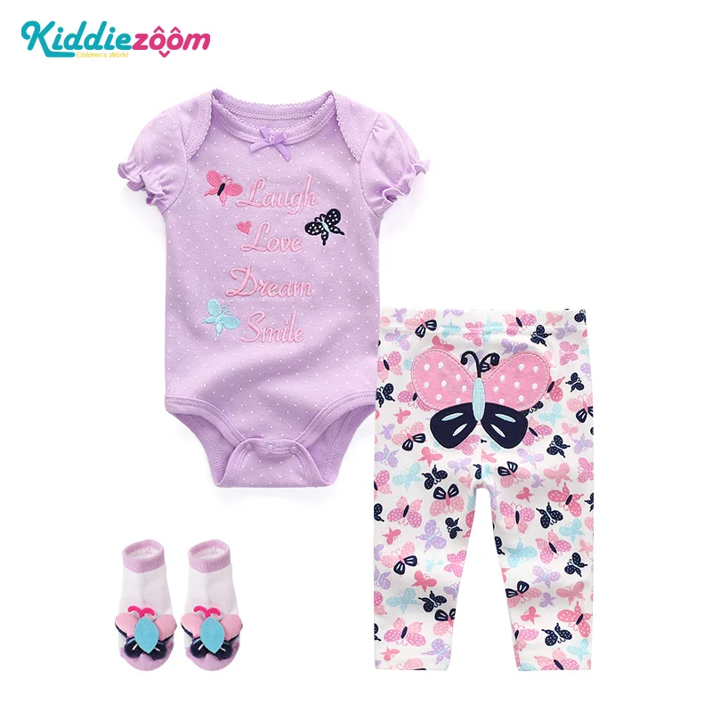 baby girls clothes36 Унисекс 3 шт./лот 0-образным вырезом детские комбинезоны; Одежда для новорожденных мальчиков и девочек с короткими/Длинные рукава Одежда для детей; костюмы для младенцев; штаны носки - Цвет: baby girls clothes36