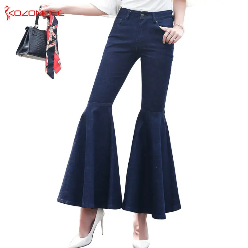 Эластичные расклешенные женские джинсы брюки эластичные для девочек женщин |