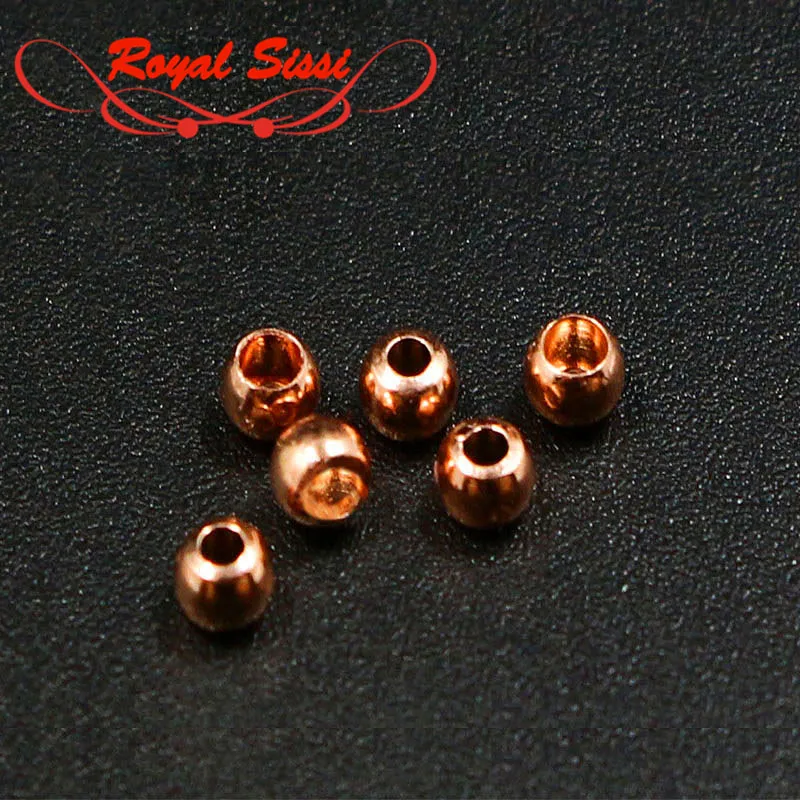 

Royal Sissi 40pcs/set Fly tying brass beads 2/2.5/3.5mm round Copper Head beads fly tying materials midges wet flies nymph head