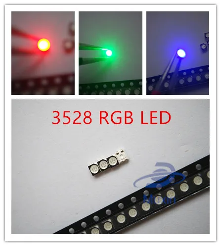 200 шт. Ультра яркий 3528 LED SMD RGB чип поверхностного монтажа светодиод СИД 1210 SMT шарик
