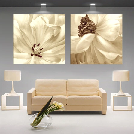 2 шт. Павлин птица цветок украшение стены Искусство картина маслом Картинки на