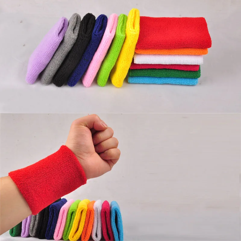 

Newly 10 Pcs Sports Wristband Sweat-absorbent Breathable Protector for Fitness Running 19ing