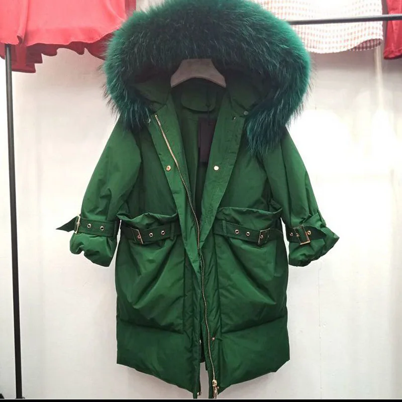 Зимняя куртка женская пуховая Женская Зима 2018 высокое качество длинный пуховик