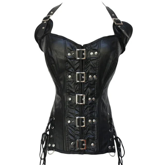 Корсет Женский черный кожаный для похудения|leather corset|black steampunk corsetsteampunk corset |