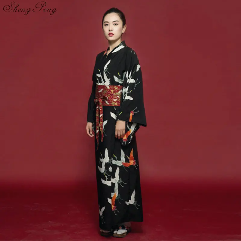 Черные белые красные кимоно Женский юката Женская haori Японии гейш Костюм Оби