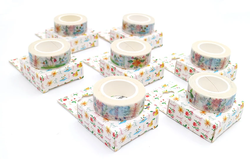 15mm*10m Box Package Fruit Weather Flower Grass Washi Tape Excellent Quality Colorful Paper Masking DIY Decorative Tapes | Канцтовары