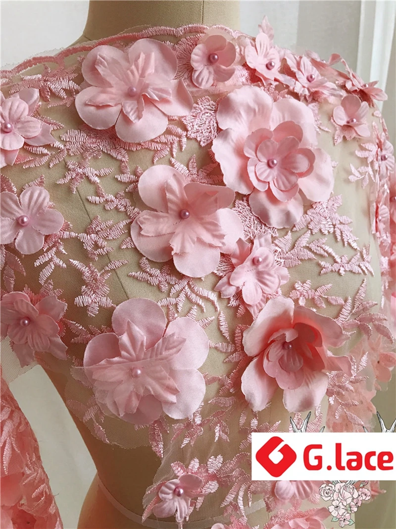GLACE 1Y/лот 3 цвета 3D вышитая кружевная ткань для ногтей бисерное кружево свадьбы