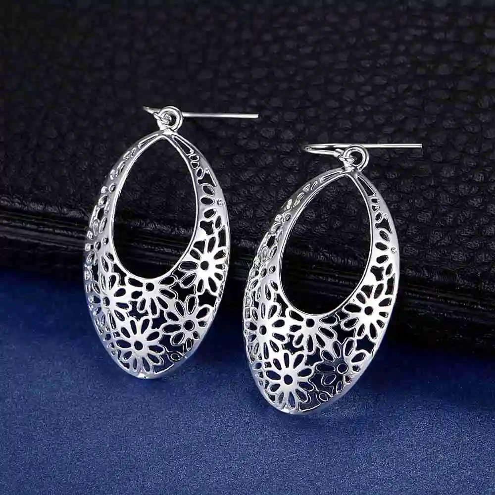 hollow simple high quality free shipping Silver Earrings for women fashion jewelry earrings /YBPNPDXB BPXFLYIB | Украшения и