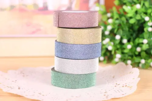 Новая блестящая шикарная клейкая бумага DIY Маскировочная лента декоративная