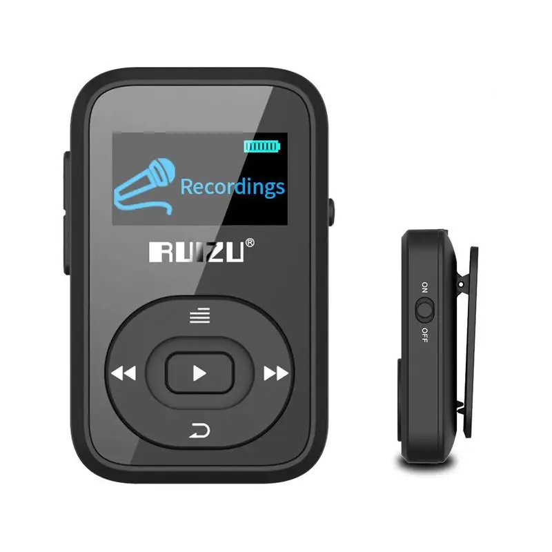 Оригинальный мини MP3-плеер RUIZU X26 с зажимом, Bluetooth, 8 ГБ, спортивный MP3-плеер, диктофон, FM-радио, поддержка TF-карты