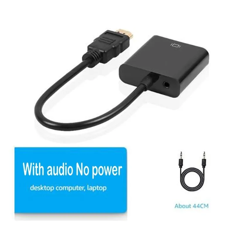 With audio no power Hdmi-vga цифро-аналоговый видео аудио кабель DVB-T2 VGA ТВ коробка конвертер DVB T2 vga тюнер для монитора телевизионный адаптер - Цвет: With audio no power
