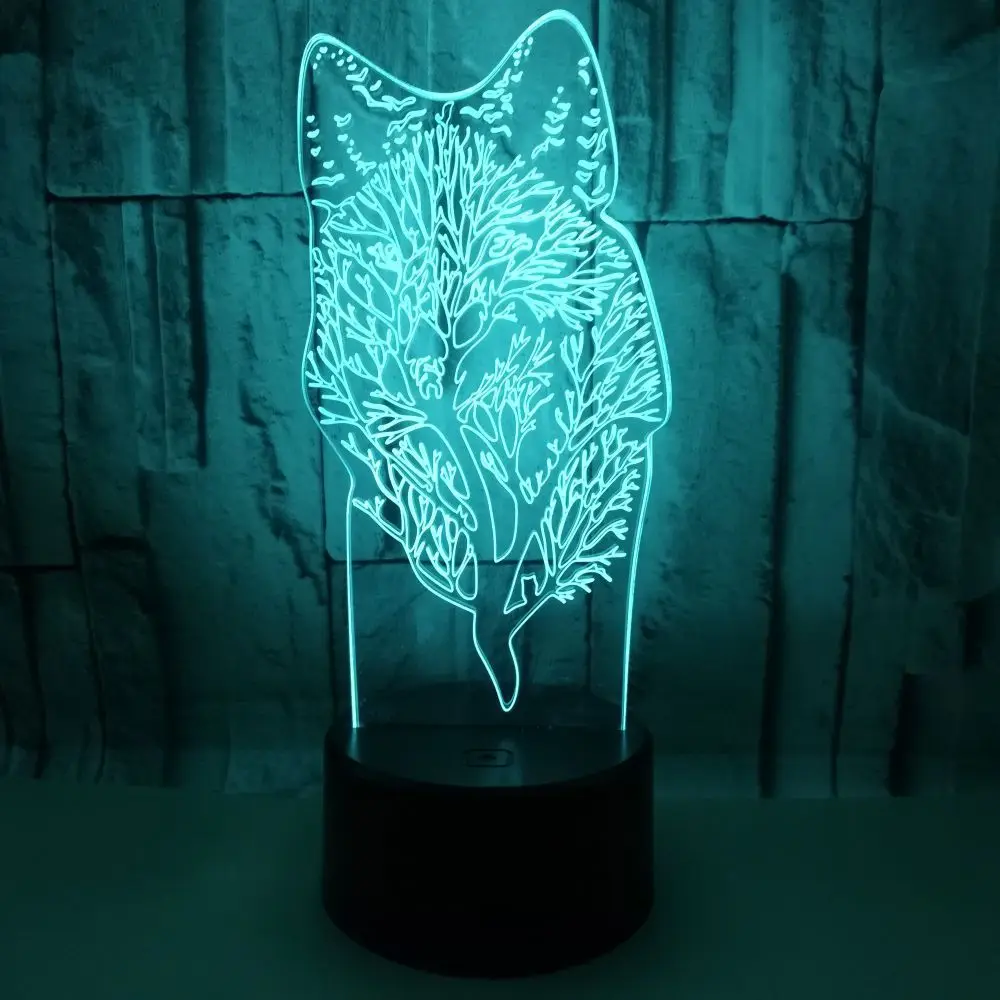 

Wolf 3D Lamp LED USB Table Night Light Multicolor Lava RGB Lighting Luminaria Christmas Gift Home Decoration