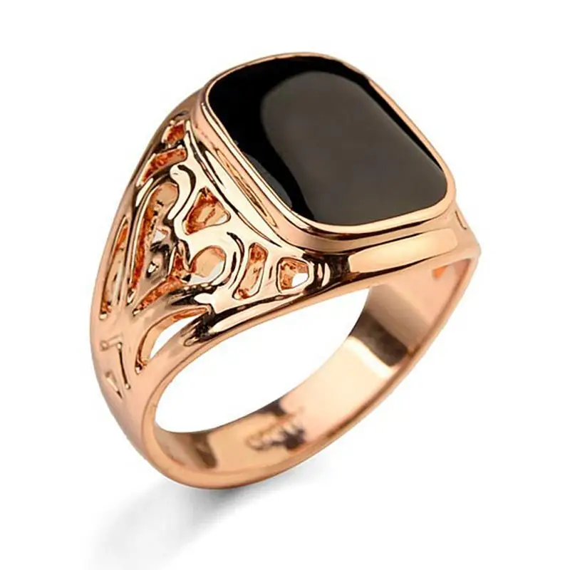 PINKSEE Модные мужские кольца золотые цвета розового золота резные камни Античная