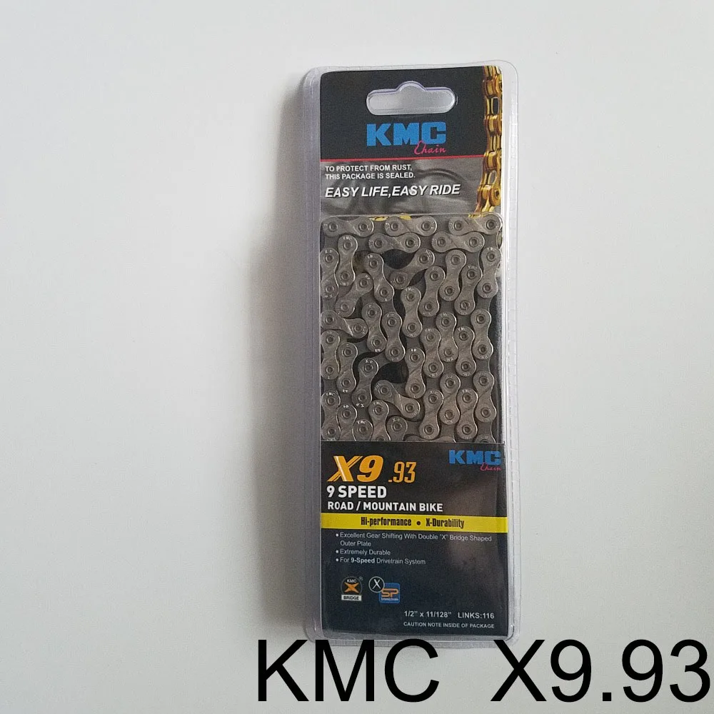 9 скоростей KMC X9.93 двойная X цепь s для mtb шоссейного велосипеда содержит