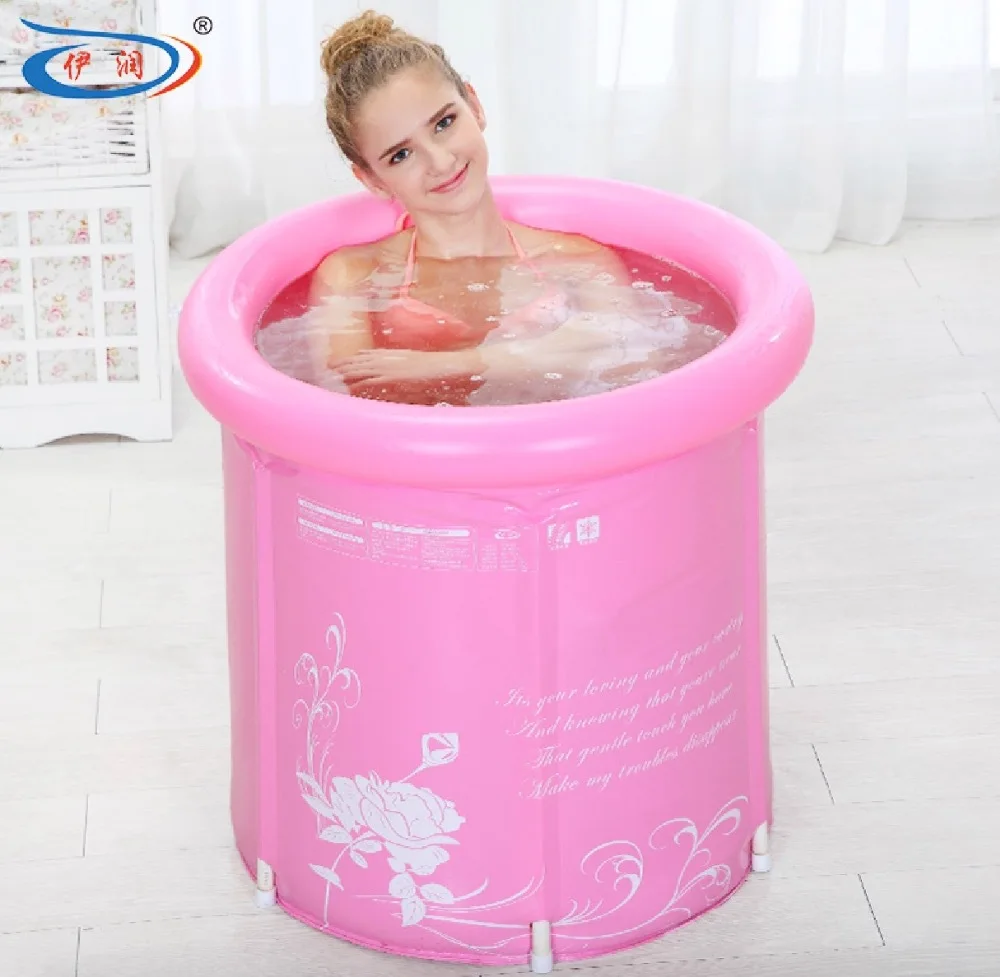 Size:65*70cm With Pump Water Thickening Folding Tub Adult Bathtub Inflatable Bath Bucket | Дом и сад