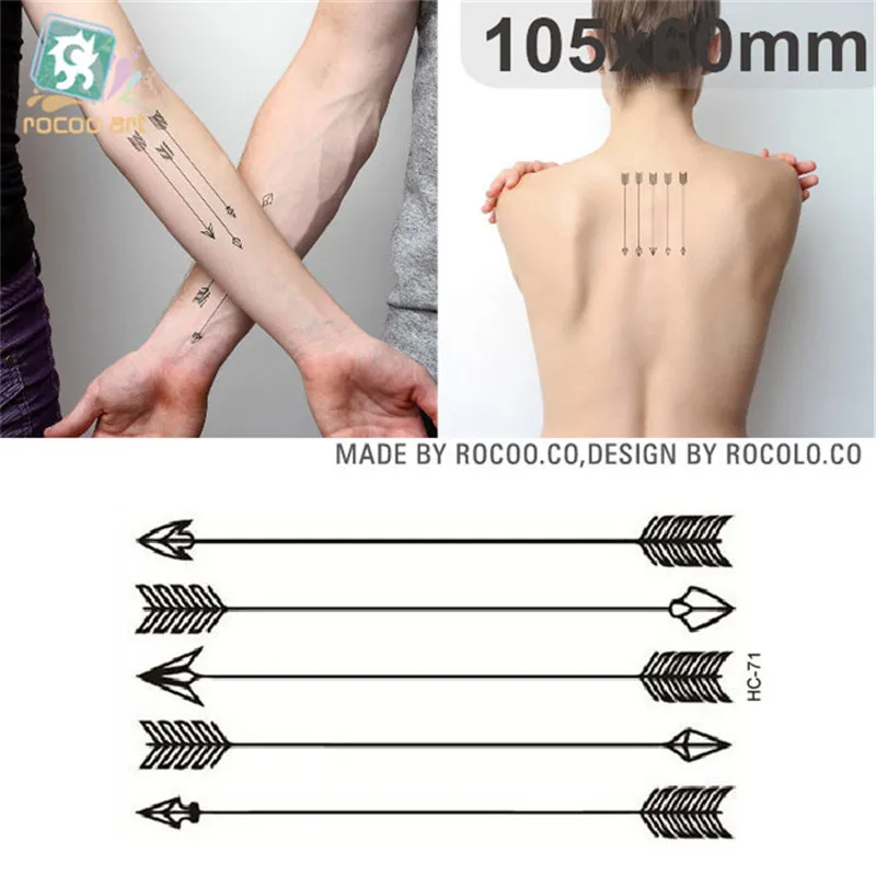Body Art waterproof temporary tattoos for men women 3d sex products arrow design flash tattoo sticker HC-071