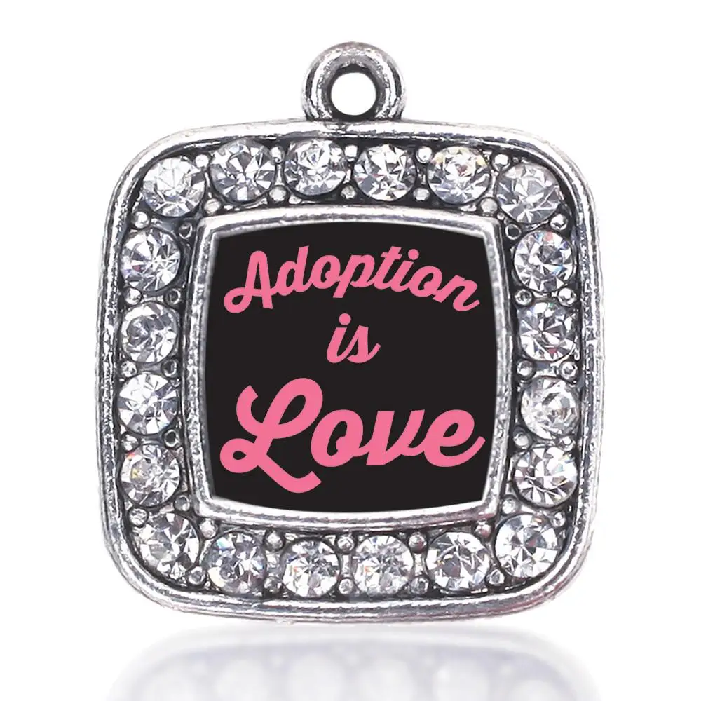 Принятие любовь круг квадратный Шарм в античном стиле посеребренные ювелирные