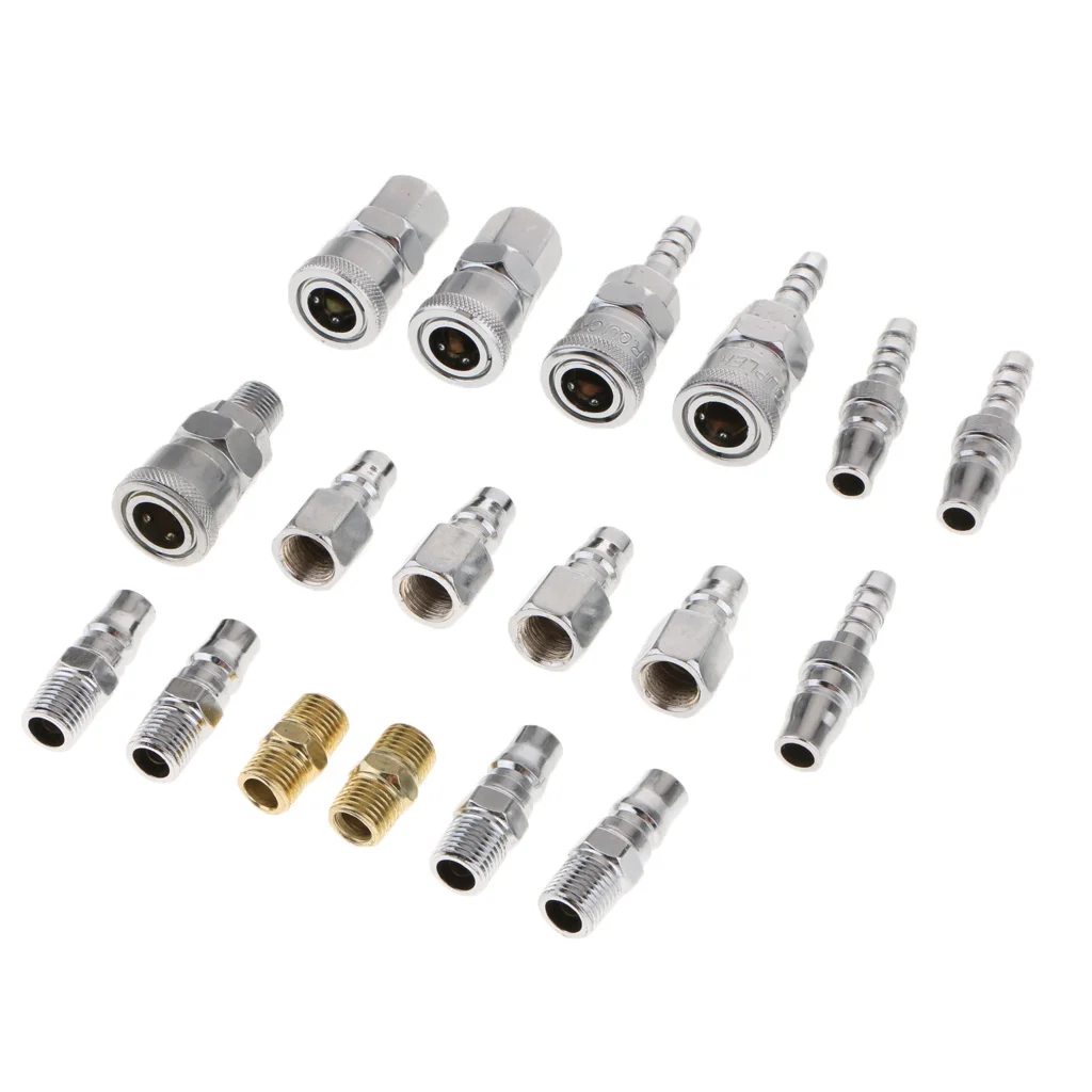 

18Pieces Quick Coupler Air Fitting Air Hose Compressor Connector Tool Set