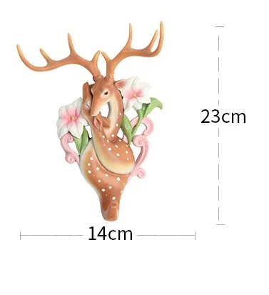 

Couple Deer Living Room Decorative hook originality porch individual character hang key coat hat rack traceless wall hanged