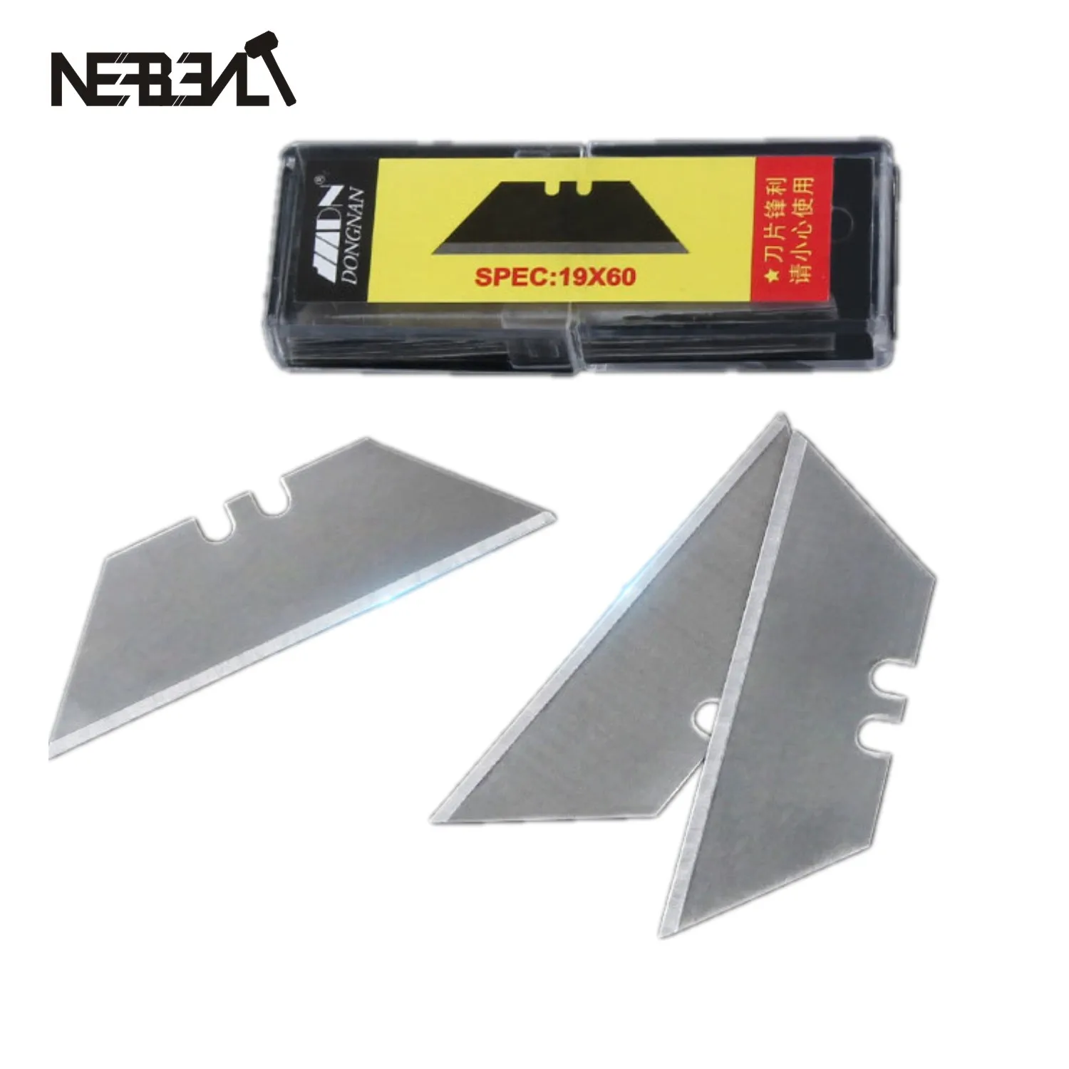 Hoja de corte trapezoidal plegable, cortador de alfombras, utilidad reemplazable, cuchillo de electricista especial, hoja en T, 10 Uds.