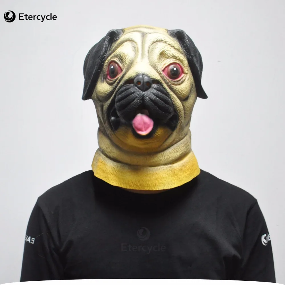 Хэллоуин маски животных пес Шарпей латексная маска для взрослых резиновый