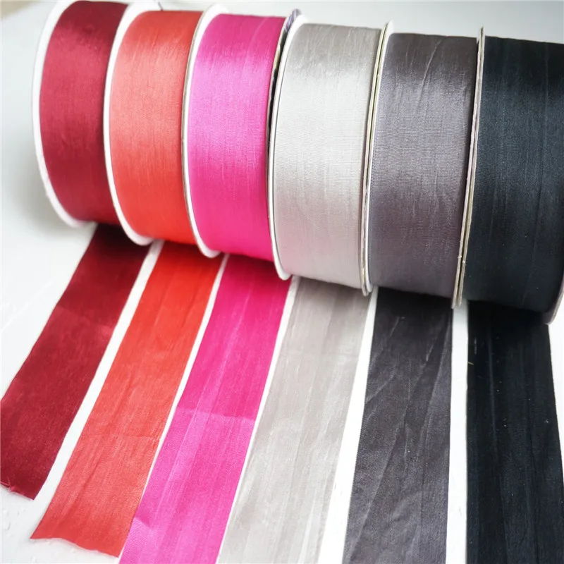 32mm 1.25&quot hot colors 100% pure silk embroidery ribbon wedding thin taffeta high quality Handcraft | Дом и сад