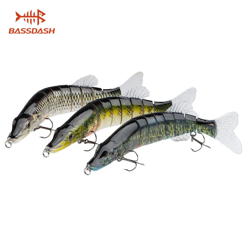 Bassdash Swimbaits мульти шарнирные кренкбейты Твердые Bluegill Щука приманка для пресной воды морской окунь игра рыбалка, 3-Pack, 20 см/70 г